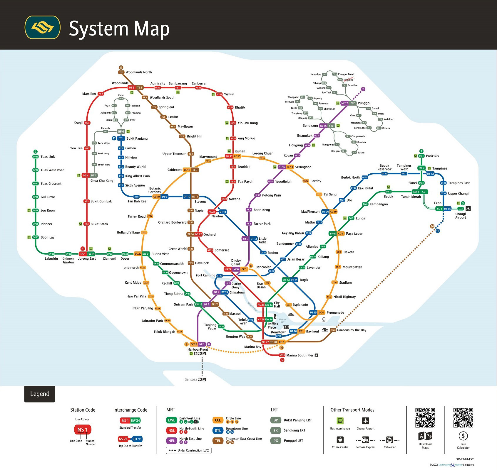 Singapore Latest MRT Map 2023 